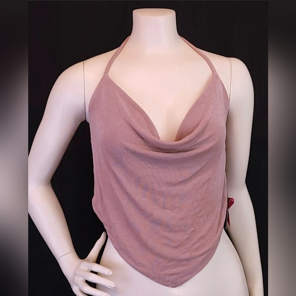 Just Polly NY Womens M Crop Club Top Backless Clubwear Party Halter